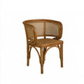 Sillón de rejilla con respaldo semicircular - marrón