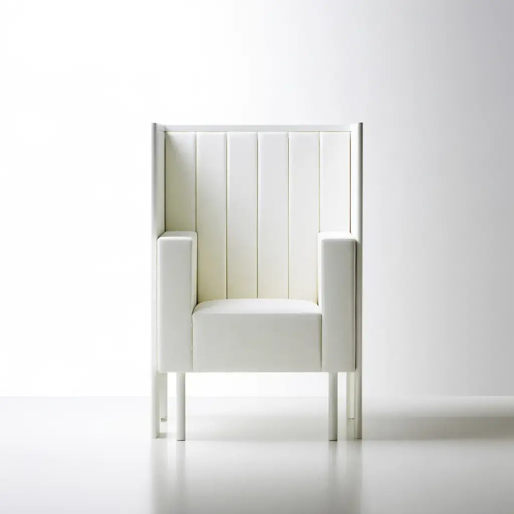 Sillón con respaldo alto y brazos rectos - blanco
