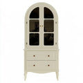 Vitrina estrecha con remate arqueado - beige