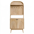 Aparador con remate arqueado y puertas de rejilla - beige