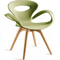 Silla con asiento perforado de formas curvas - verde/beige