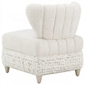 Sillón sin brazos con tapizado segmentado - beige