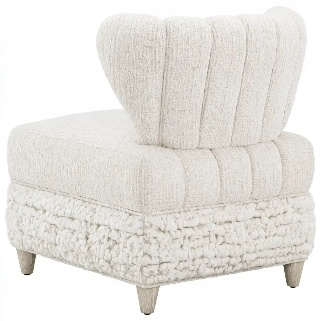 Sillón sin brazos con tapizado segmentado - beige
